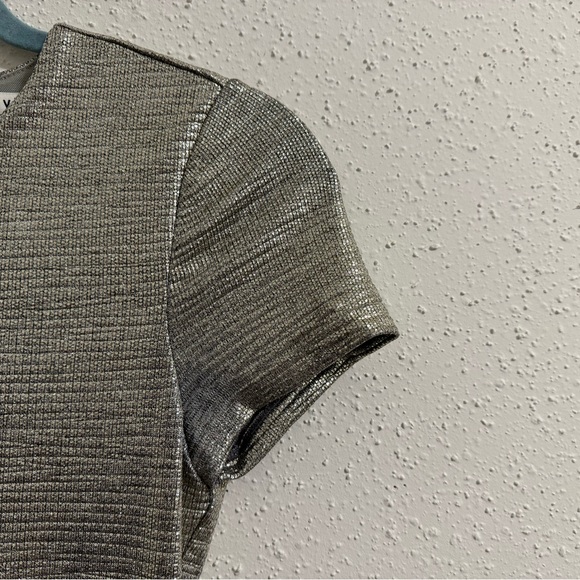 Alice + Olivia Delora Metallic Mini Dress Size 2 - Picture 3 of 8